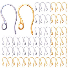 Crli?e de cercei din o?el inoxidabil 50 pcs Srma de ureche cu gaura de bucla crlige de cercei francezi crlige chirurgicale conectori cu fir d