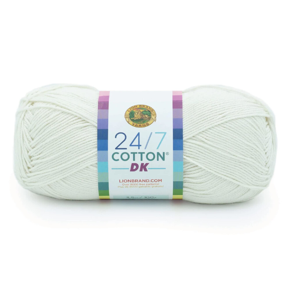 Lion Brand Yarn 247 Cotton DK Yarn  1 Pack  Cream