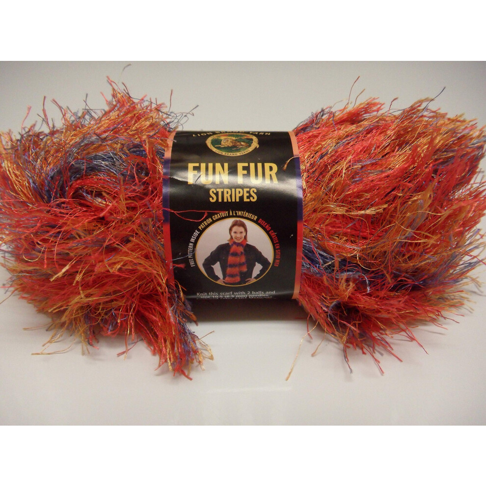 Lion Brand Fun Fur Yarn Stripes  Mexicana