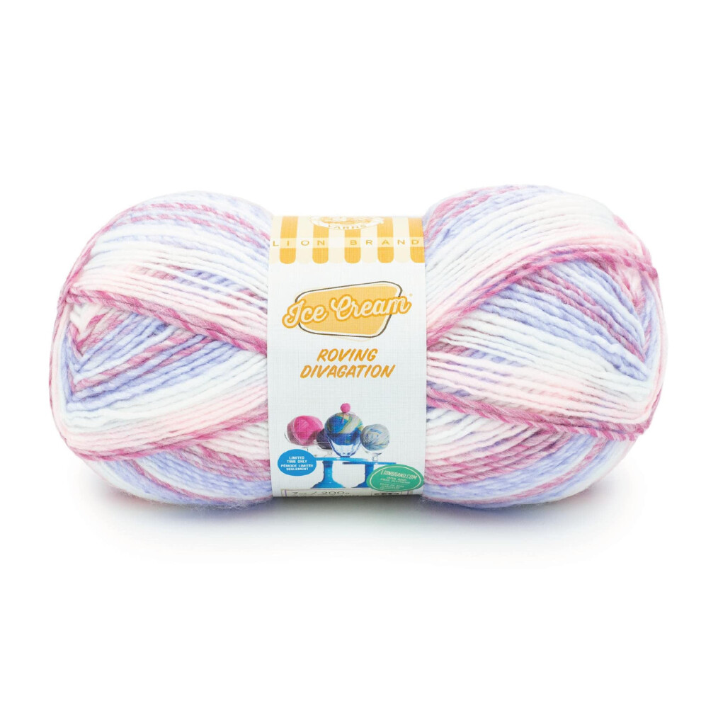 Lion Brand Yarn Ice Cream Roving Stripes Yarn  Shirley Temple