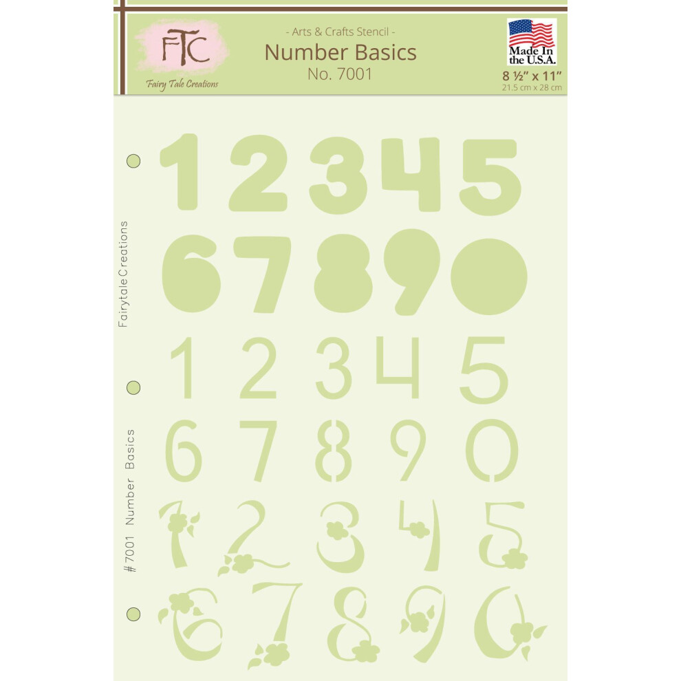 Fairytale Creations Number Basics Alphabet Stencil  812 L x 11 H