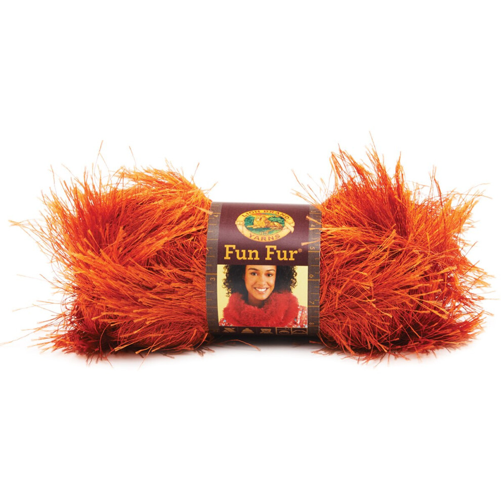 Lion Brand Yarn 320135 Fun Fur Yarn  Terracotta