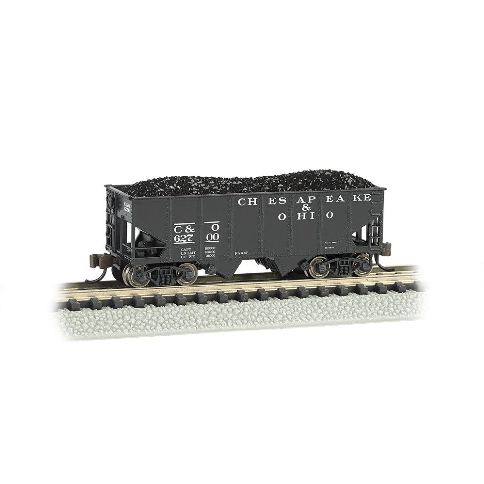 Bachmann Industries USRA 55Ton 2Bay Hopper C and O Train Car  N Scale