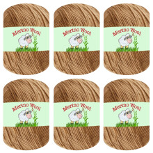 6-balen 100% merino vlny na pleten a hckovn od Sunny Cat (18 Light Khaki)