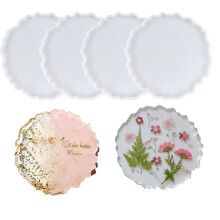 Molduri de coaster de ra?ina 4 PC Matree de coaster siliconice pentru matri?e de coaster geode din ra?ina pentru matri?e de ra?ina epoxidica rotu