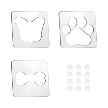 Set di 3 righelli e modelli per quilting a mano libera con motivo a osso a forma di farfalla, per macchine da cucire domestiche, con impugnatura
