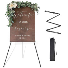DANMO Staffeli Stand til Bryllupsskilt Plakat 63'' Instant Display Staffeli til Gulv Justerbar Metal Art Staffeli Sort