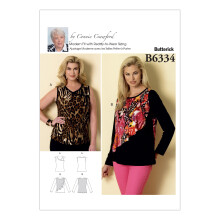Butterick Patterns B6334 frknar/damer rmlsa eller volangverlgg (X-Small-Small-Medium-Large-X-Large)