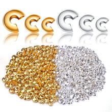 Aylifu 600pcs 3mm/4mm/5mm Crimp Cromd Huse Huse Huse Half Round Open Crim Beads Crimari cu margele pentru me?te?uguri de bijuterii DIY Fabricare