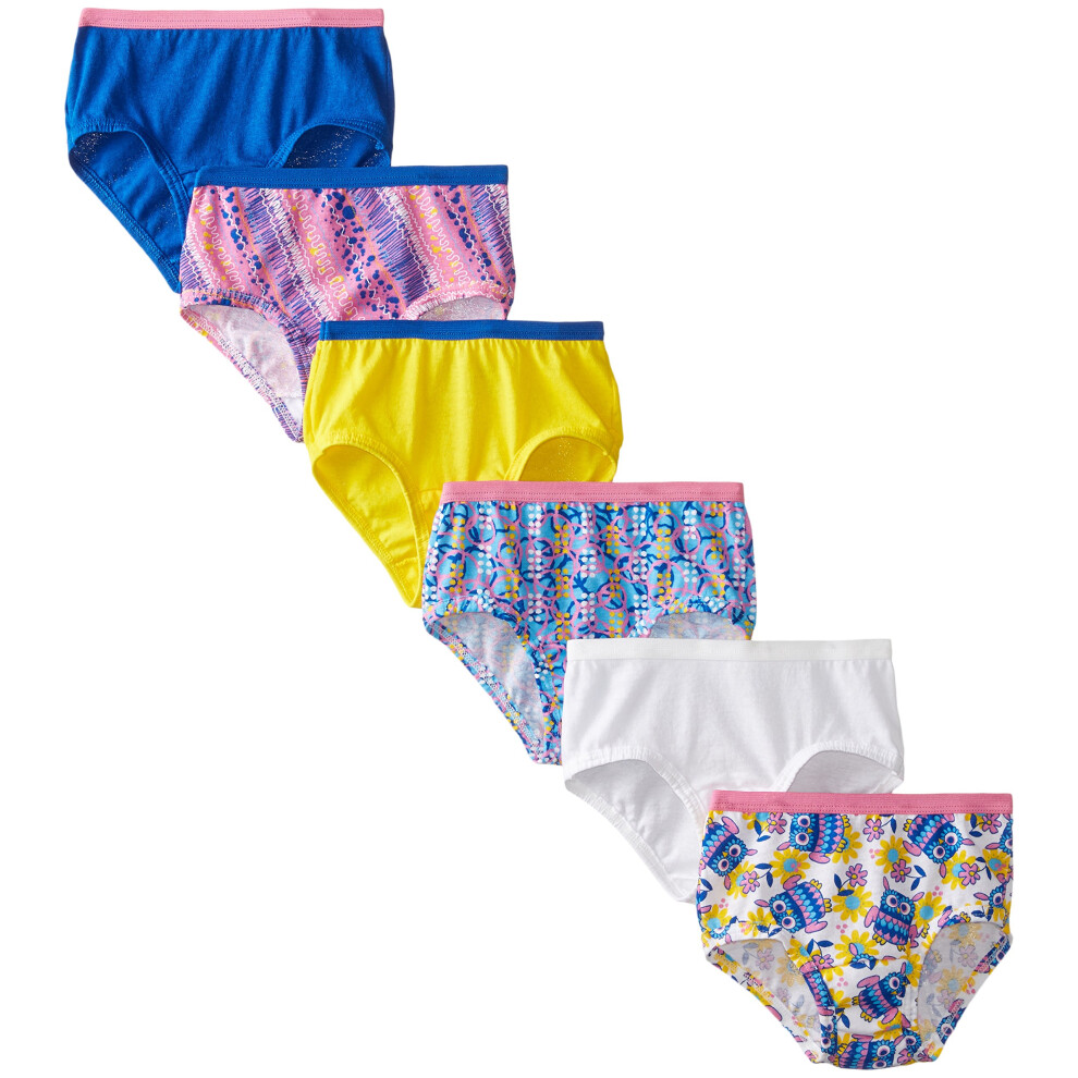 Fruit of the Loom Big Girls Brief  Assorted  8 Pack of 6