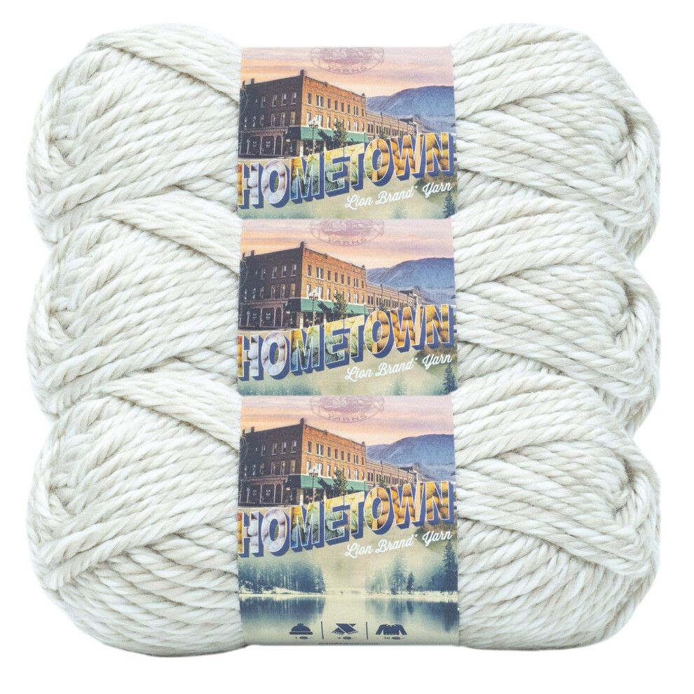 Lion Brand Yarn Hometown Yarn  Bulky Yarn  Yarn for Knitting and Crocheting  3Pack  Catskills Corner