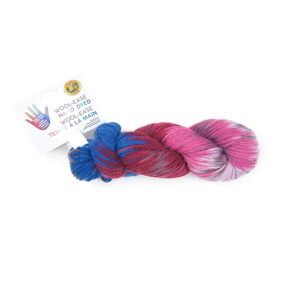 Lion Brand Yarn WoolEase Hand Dyed Yarn  Berry Cobbler