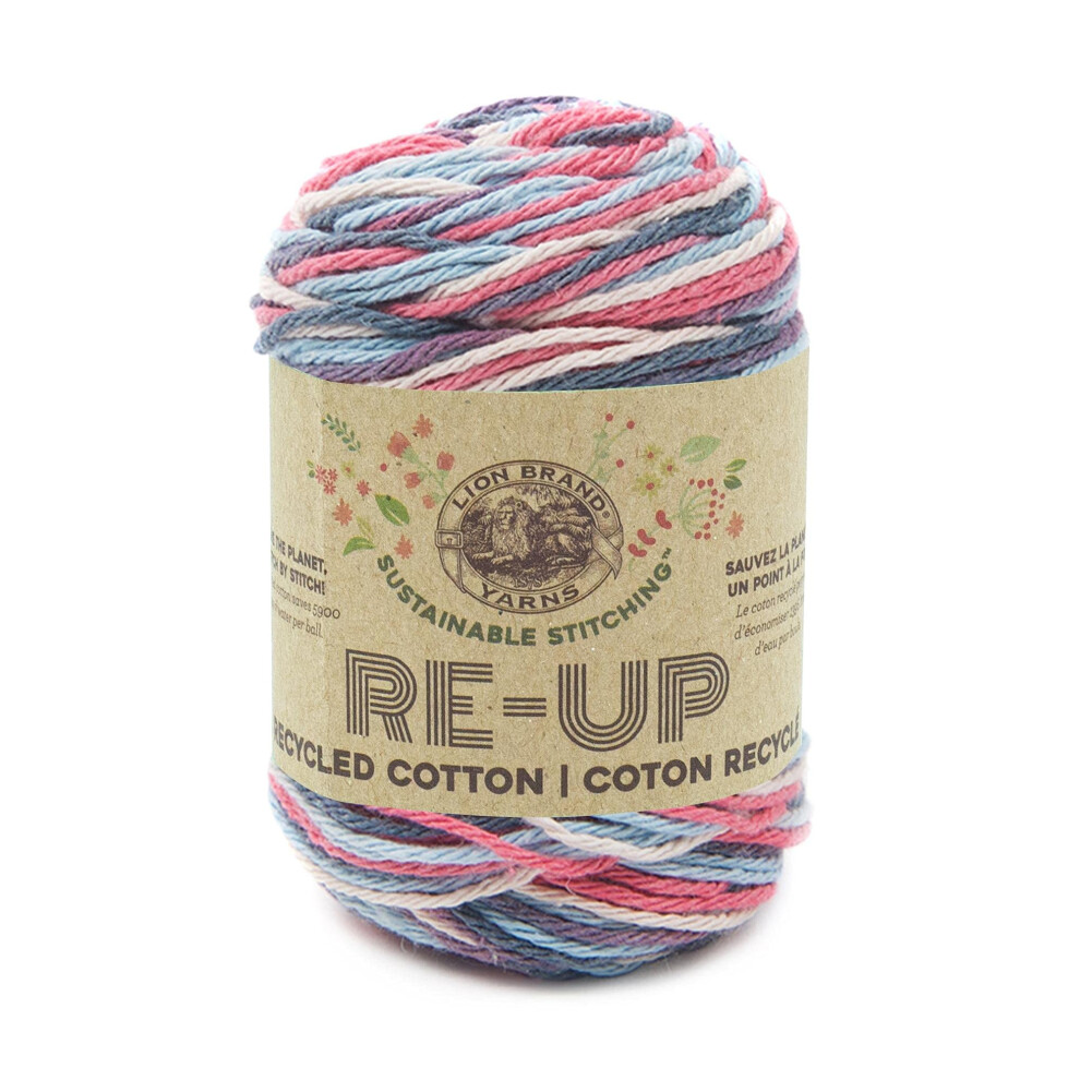 1 Skein Lion Brand Yarn ReUp Cotton Yarn  Confetti