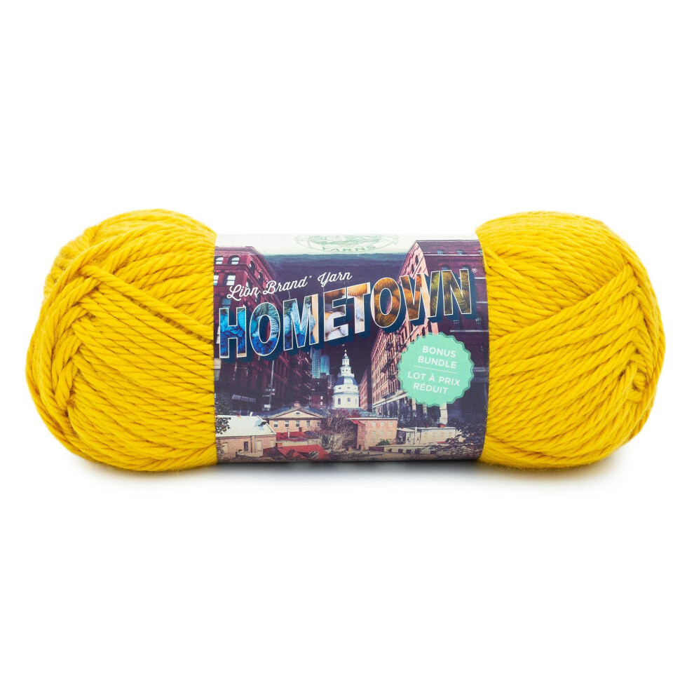 Lion Brand Yarn Hometown Bonus Bundle Yarn  Madison Mustard  1 Skein