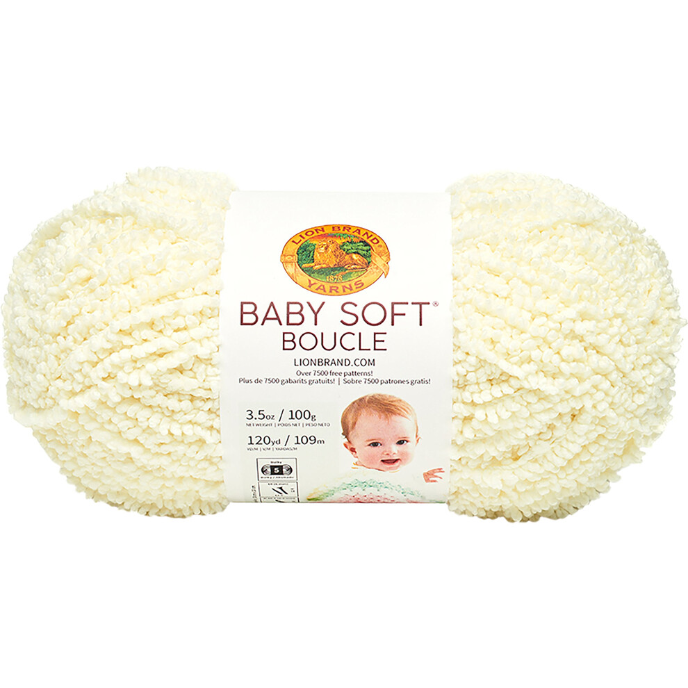 Lion Brand Yarn Baby Soft Boucle Yarn  Lemonade