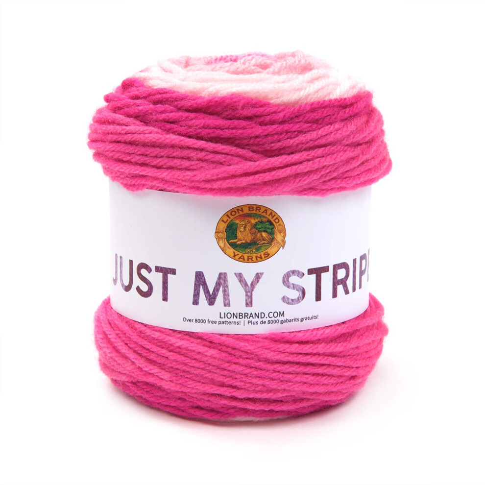 Lion Brand Yarn Just My Stripe Yarn  Cotton Candy