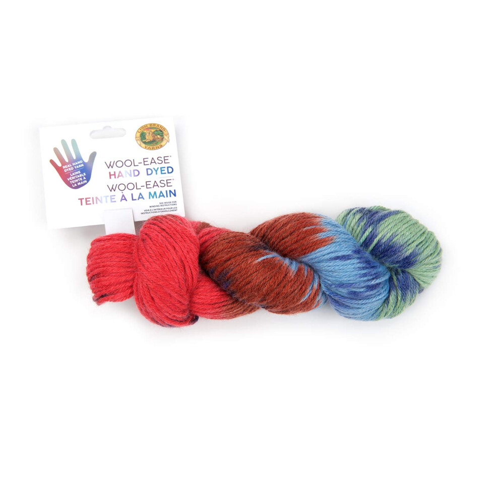 Lion Brand Yarn WoolEase Hand Dyed Yarn  Cherry Firecrac