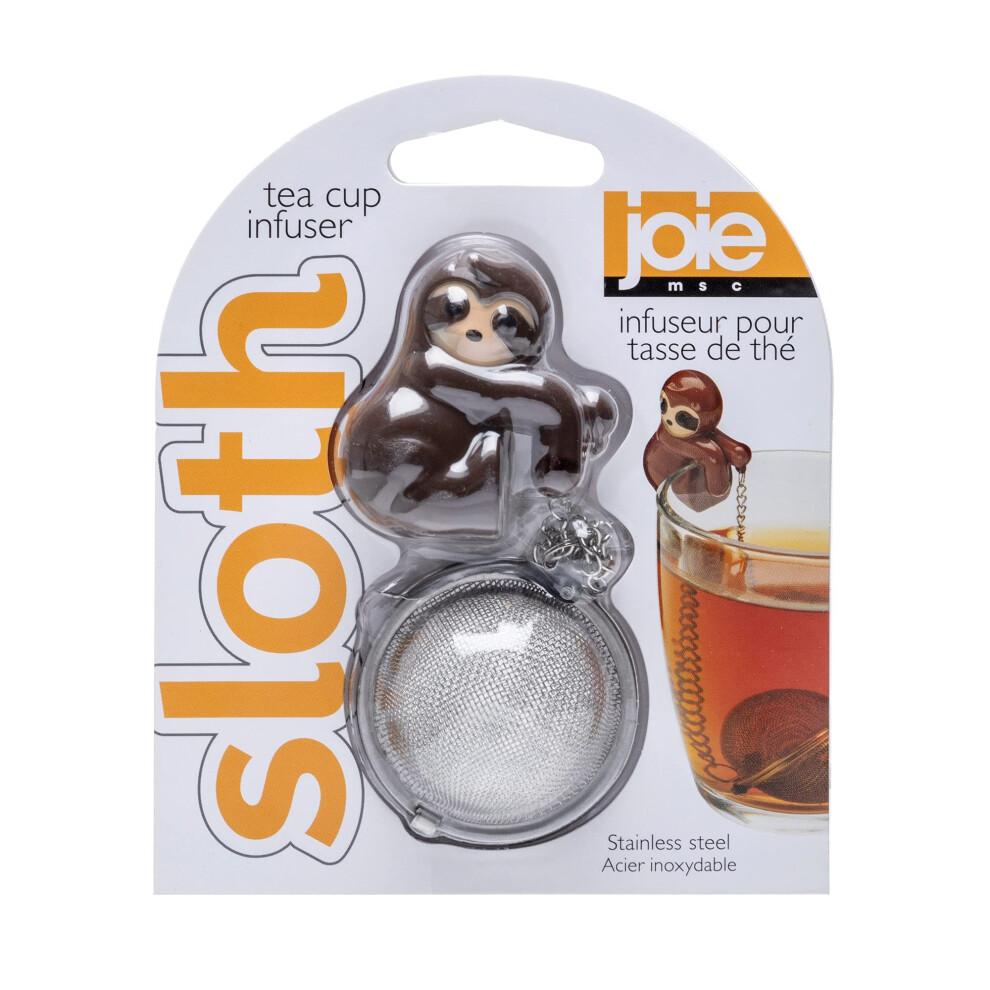 Joie Sloth Loose Tea Leaf Tea Strainer and Herbal Infuser  Stainless Steel  Assorted Grey and Brown