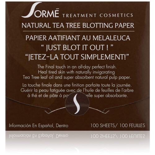 Sorme' Behandlungs-Kosmetik Blotting-Papier, Teebaum, 0,5 oz.