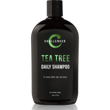 Challenger Tea Tree Shampoo | Men's Shower Product | For Itchy & Dry Scalp | Removes Dirt & Oils | Sulfate Free | Argan Oil, Biotin, Keratin | 16oz