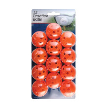 Intech Oranje Plastic Golfballen met Gaten voor Binnen- en Buitengebruik (12-Pack)