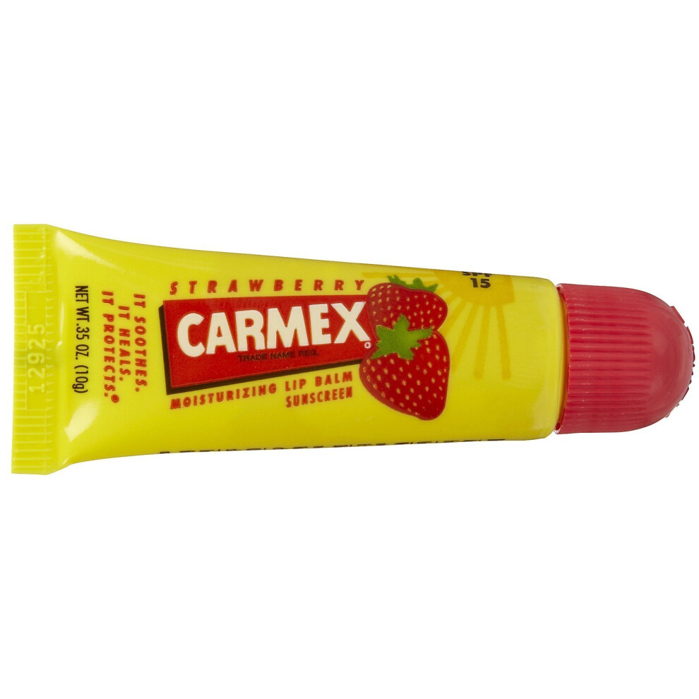 Carmex Strawberry Flavor Moisturizing Lip Balm Tube SPF 15