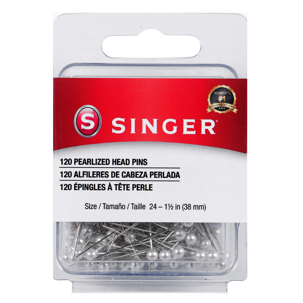 Singer Pearlized Ball Head Straight Pins  Size 24  120Count