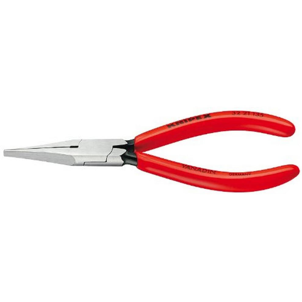 KNIPEX Tools  Long Nose Relay Adjusting Pliers  Flat Tips 3221135  Red