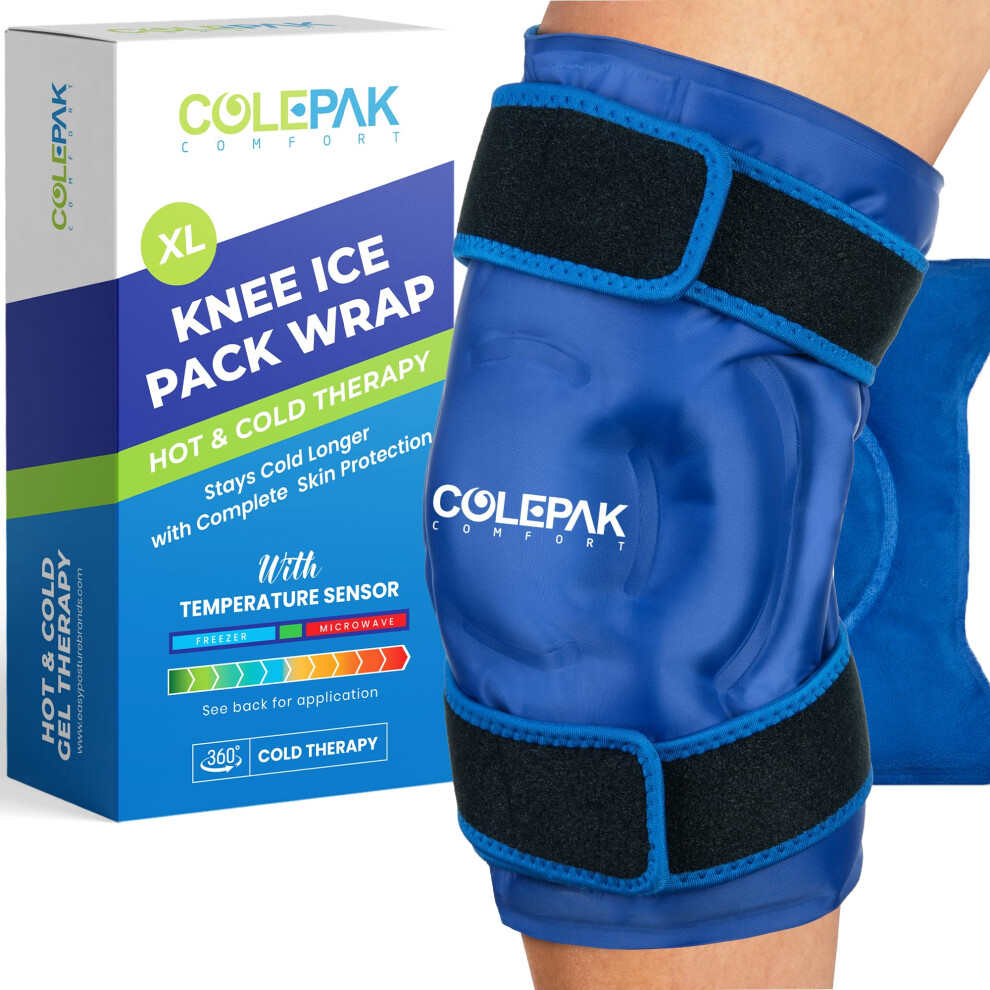 COLEPAK COMFORT XL Plus Knee Ice Pack Wrap  Around Entire Knee  Large Ice Packs for Knees wTemp Sensor  Ice Pack Knee Wrap w