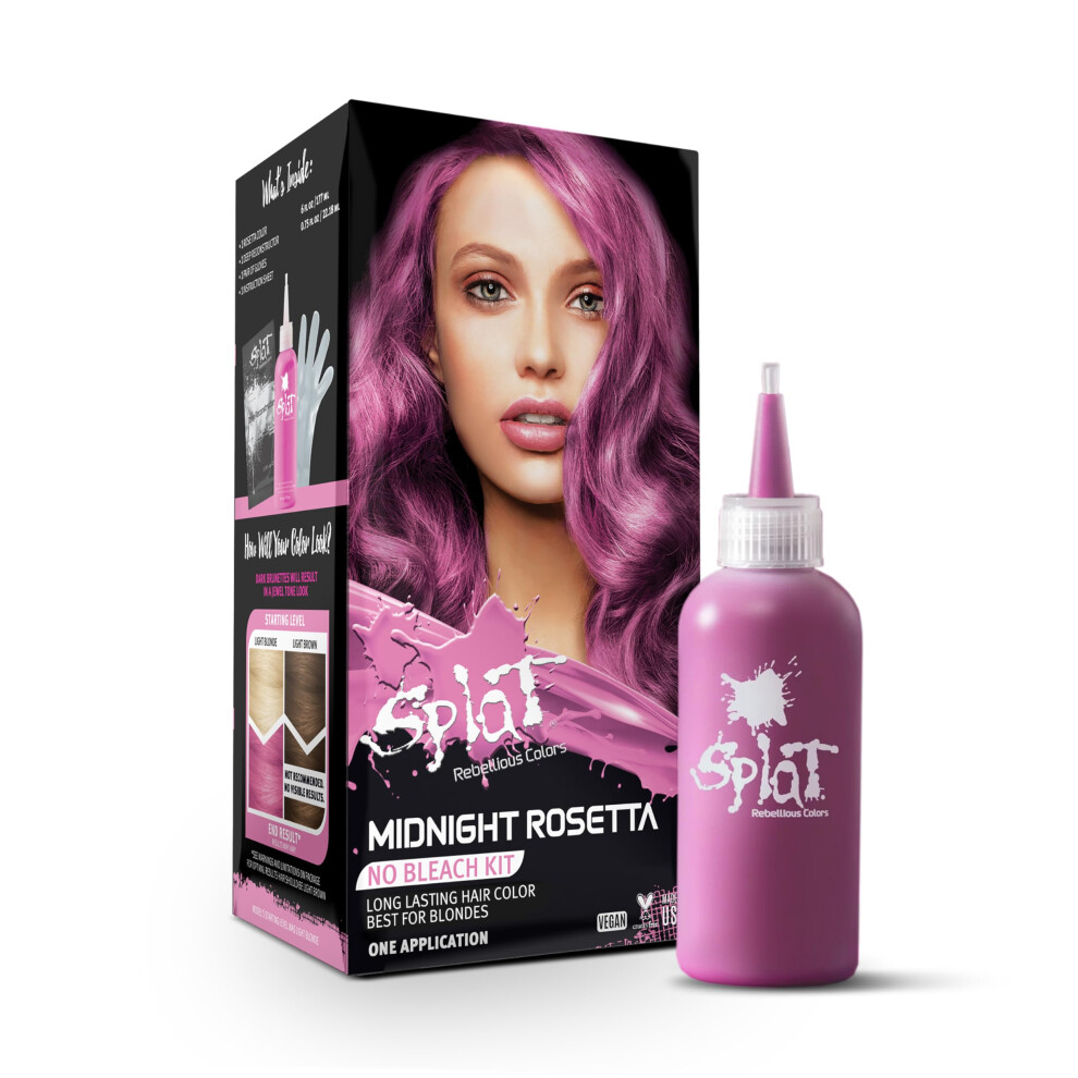 Splat Midnight Rosetta Semi Permanent Hair Dye Kit for Blondes  1 Application  Includes Deep Reconstructor Conditioner  Lasts 30