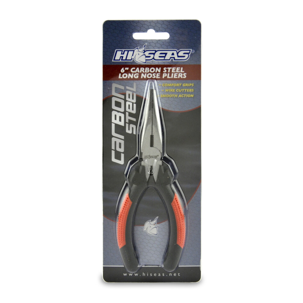 HiSeas Carbon Steel Long Nose Pliers  6 Inch Length