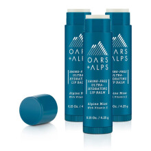 Balm à Lèvres Oars + Alps Shine Free, Hydratation Ultra, Menthe Alpine, 0,45 Oz Chaque, 3 Pack