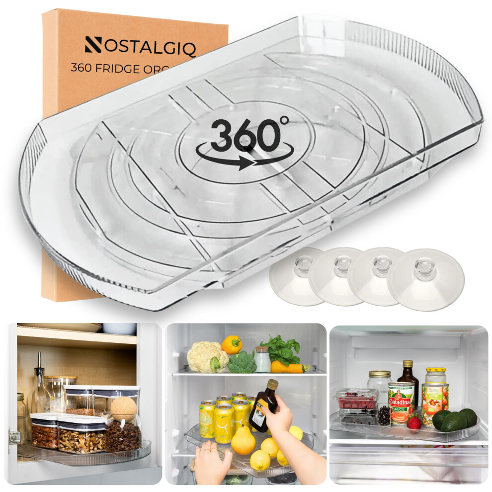 NOSTALGIQ 360 Rotating Lazy Susan for Refrigerator Rectangular Fridge Organizer  Cabinet  Pantry  Refrigerator Organizers and-image-OPC-PFRNGC8-NEW