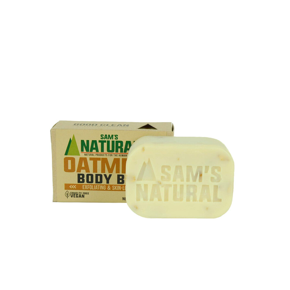 Sams Natural Oatmeal Body Scrub Soap Single Bar  Oatmeal Body Scrub  Body Soap  Bar Soap  Natural  Vegan and Cruelty Free