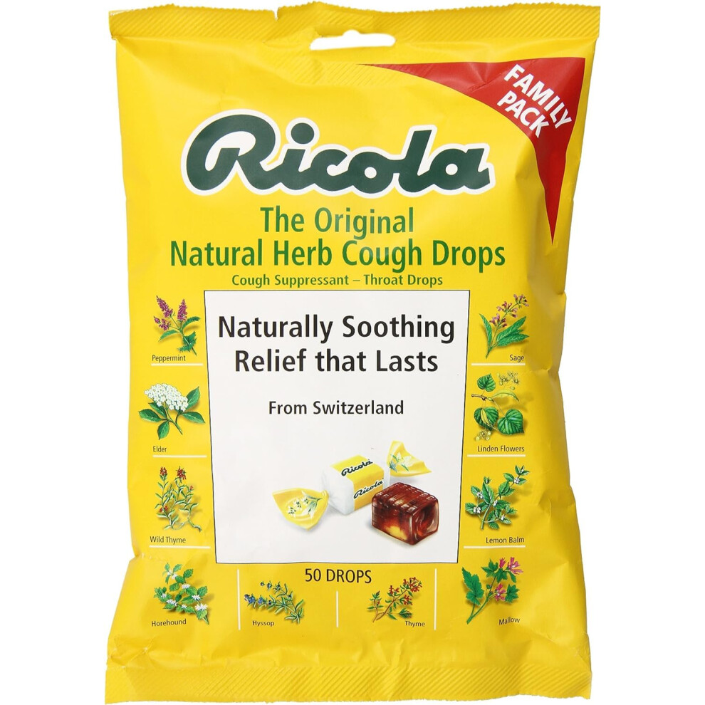 Ricola Natural Herb Cough Drops 50 Each Pack of 3