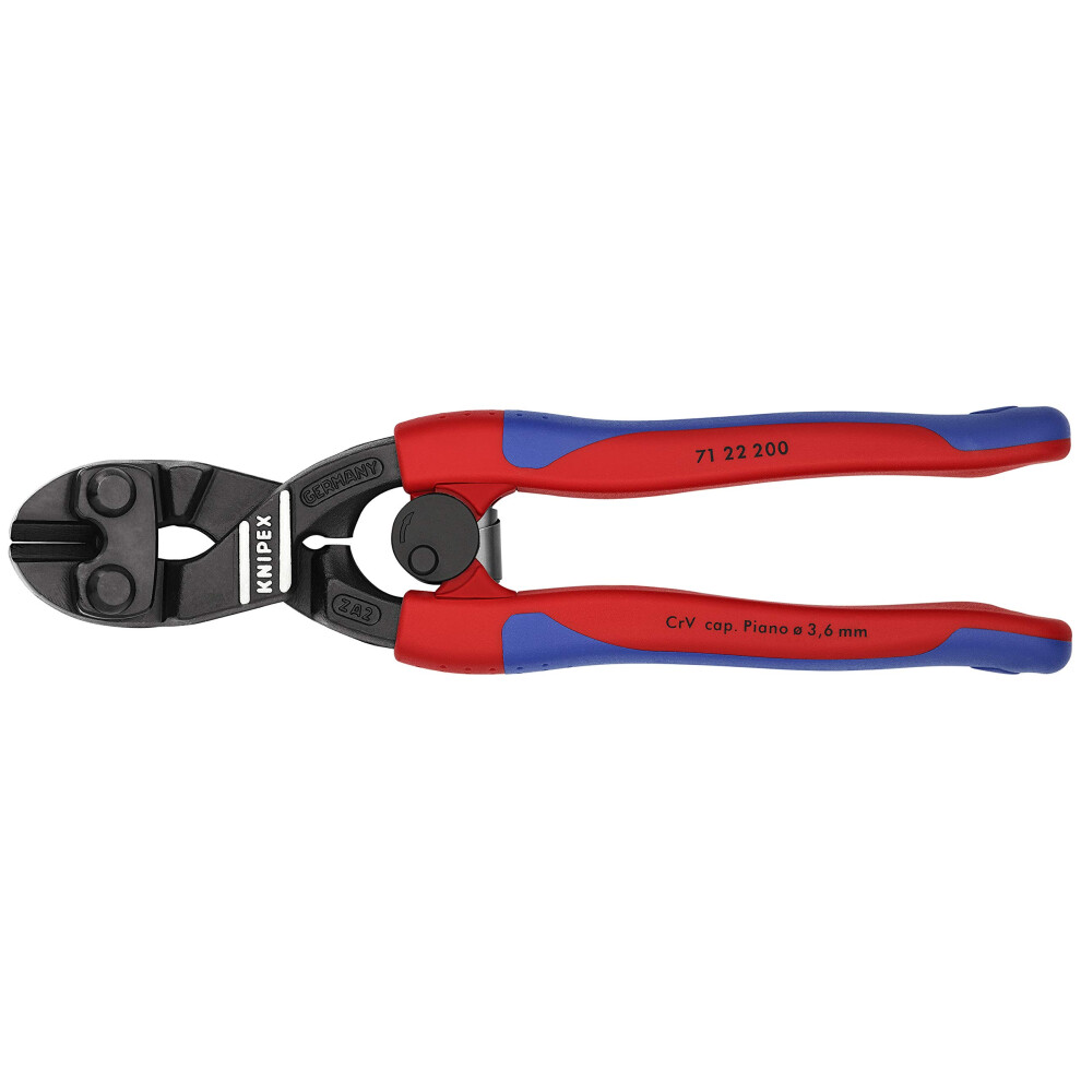 KNIPEX 7122200 Comfort Grip Angled High Leverage Cobolt Cut  Red