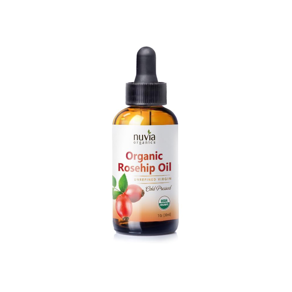 Rosehip Oil  USDA Certified Organic  Unrefined Virgin Cold Pressed 1oz