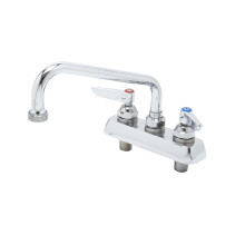 Rubinetto da Lavoro T&S Brass B-2491, Montaggio su Piano, 4-Inch Center, Beccuccio Girevole 8-Inch