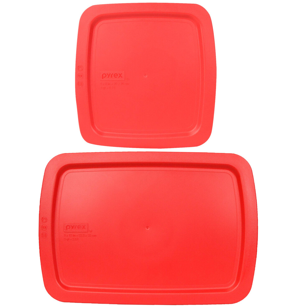 Pyrex C222PC 2qt and C233PC 3qt Red Easy Grab Plastic Replacement Lids  Made in the USA