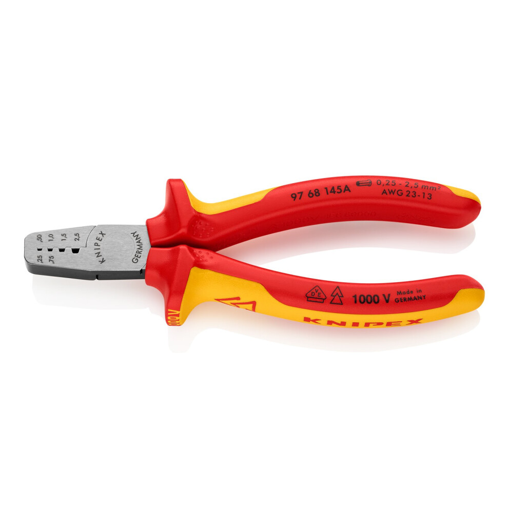 KNIPEX Tools  Crimping Pliers for End Ferrules  1000V Insulated 9768145A