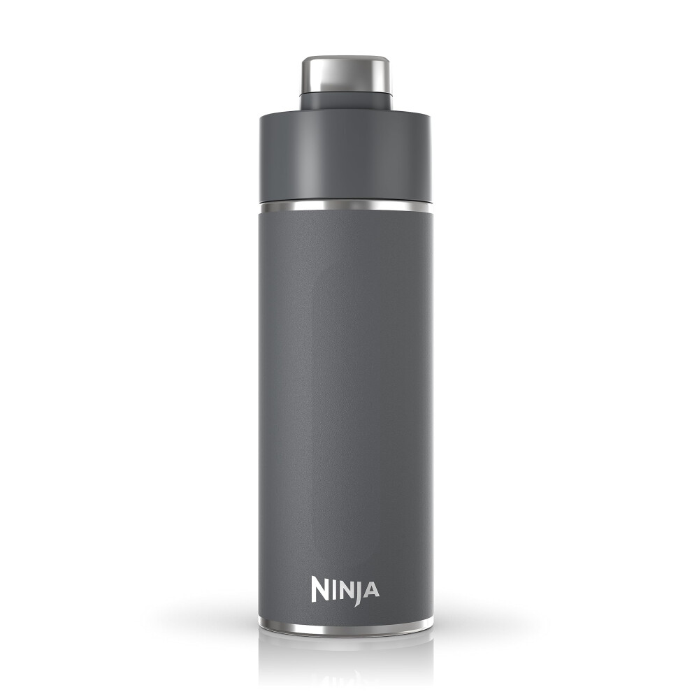 Ninja DW2401GY Thirsti 24oz Travel Water Bottle  For Carbonated Sparkling Drinks  Colder and Fizzier Longer  Leak Proof  24 Hrs