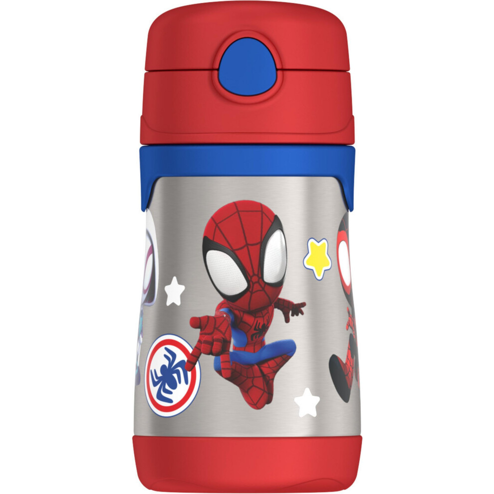 THERMOS Vacuum Insulated Stainless Steel 10oz Straw Bottle  Spidey and His Amazing