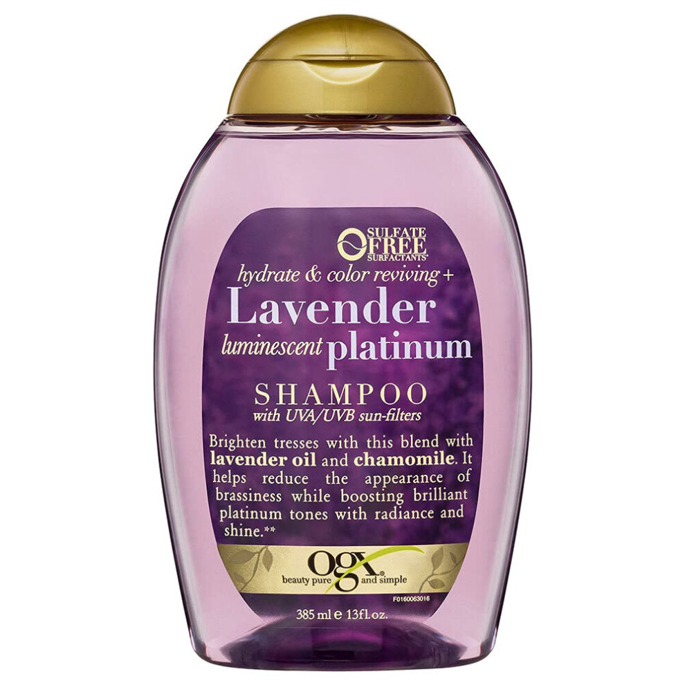 OGX Hydrate  Color Reviving  Lavender Luminescent Platinum Shampoo  13 Ounce Bottle