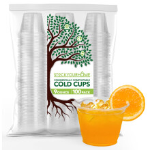Gobelet Écologique 9 oz Compostable Transparent (100 unités)