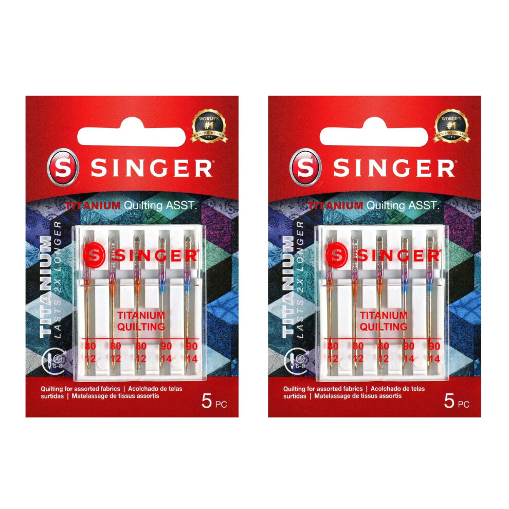 Singer Titanium Universal Quilting Machine Needles  2Pack