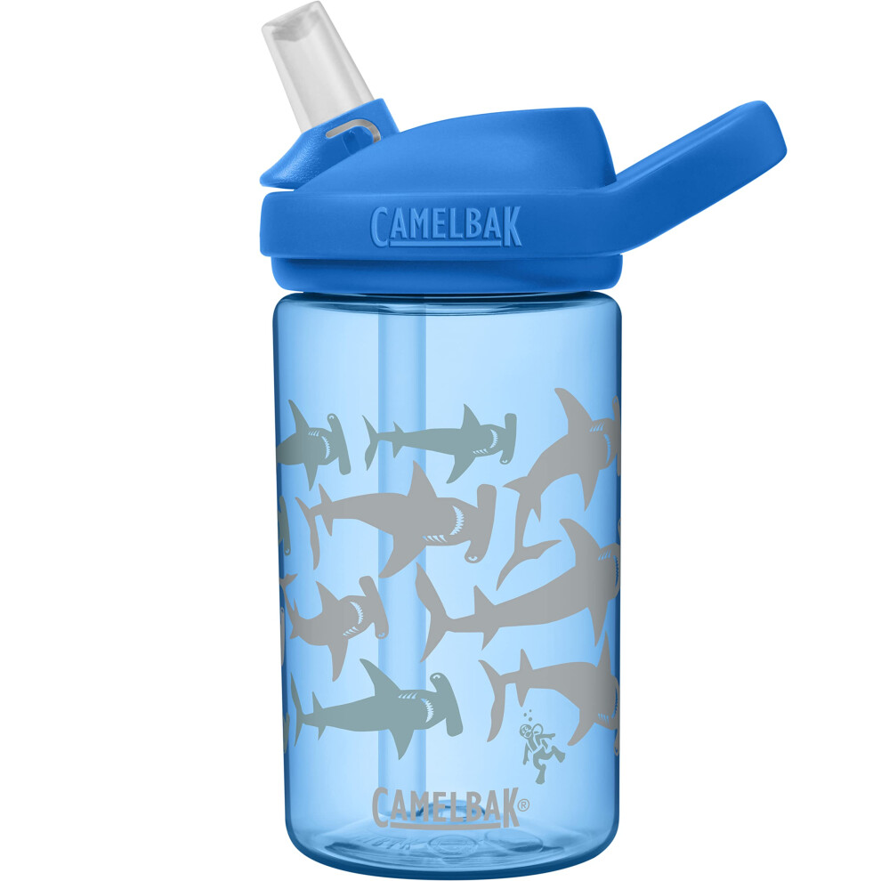 CamelBak eddy 14oz Kids Water Bottle with Tritan Renew  Straw Top  LeakProof When Closed  Hammerheads