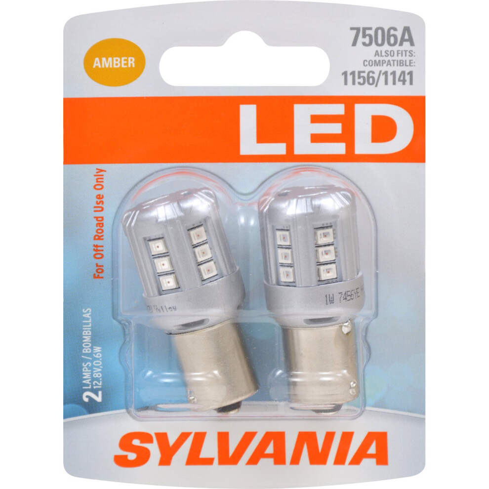 SYLVANIA  7506 LED Amber Mini Bulb  Bright LED Bulb  Ideal for Park and Turn Lights Contains 2 Bulbs