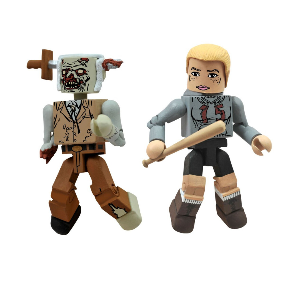 Diamond Select Toys Walking Dead Minimates Series 2 Amy and Stabbed Zombie  2Pack