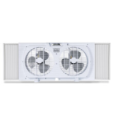 BLACKDECKER 9 Dual Window Fan for Window Screen with 2 Speed Settings  Twin Window Fan with Mechanical Controls and Removable