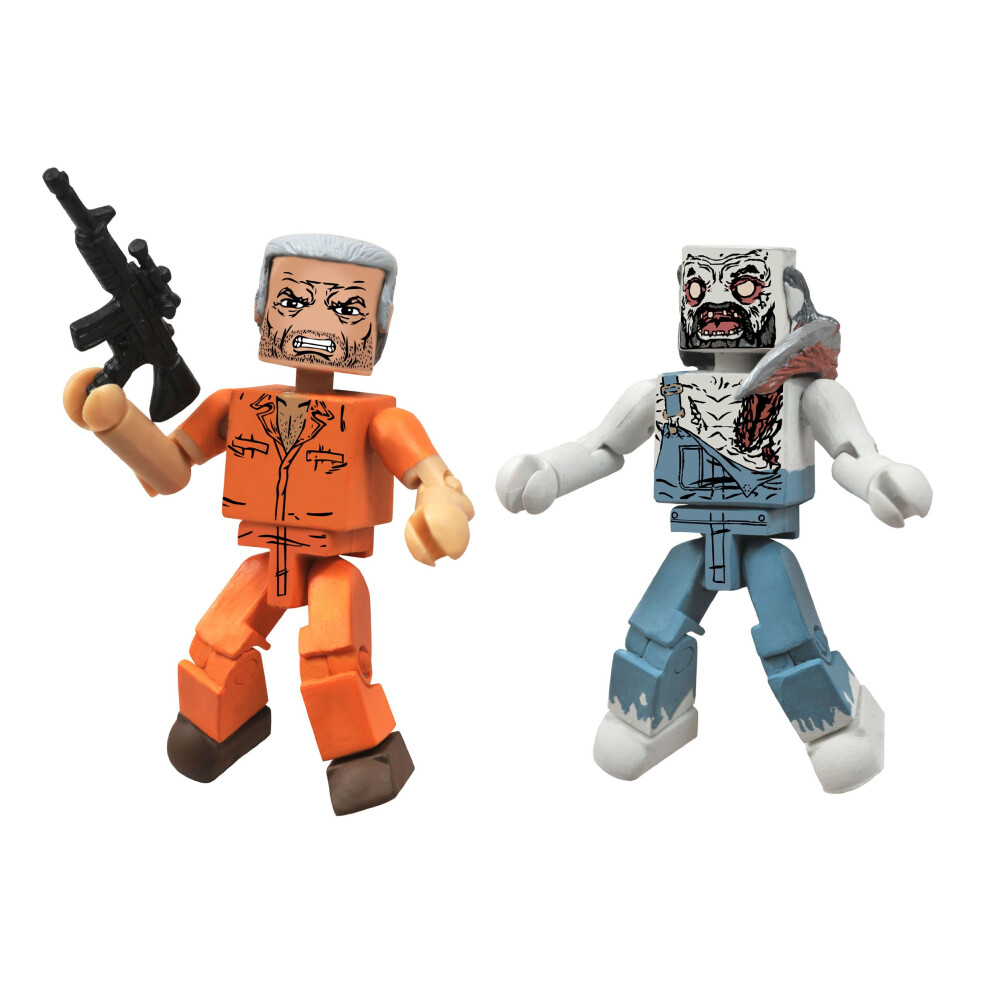 Diamond Select Toys Walking Dead Minimates Series 3 Hershel and Farmer Zombie Action Figure